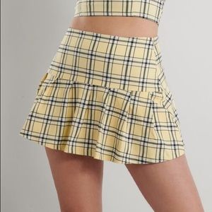 Garage “As If” Clueless Yellow Plaid Pleated Skirt